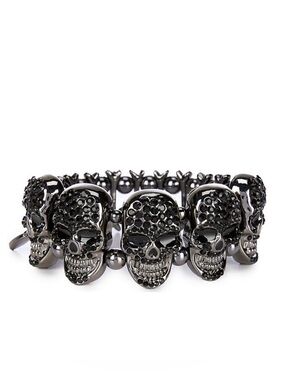 NWT ⚜️🖤⚜️ Natasha Couture Skull Stretch Bracelet Elastic Band 7''
